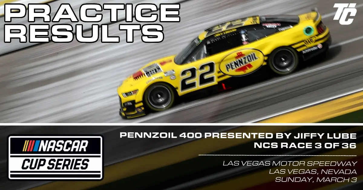 2024 NASCAR Cup Series Pennzoil 400 practice results Las Vegas Motor Speedway