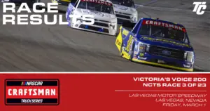 NASCAR Craftsman Truck Series race results Las Vegas Victoria's Voice Foundation 200 Rajah Caruth win