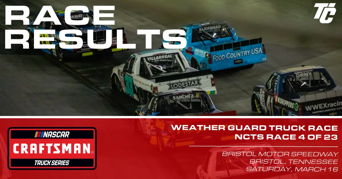 Weather Guard Truck Race results 2024 Bristol NASCAR Craftsman Truck Series