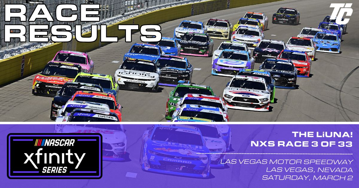 2024 NASCAR Xfinity Series race results The LiUNA! at Las Vegas Motor Speedway John Hunter Nemechek wins