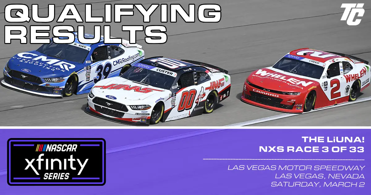 2024 NASCAR Xfinity Series The LiUNA! at Las Vegas Motor Speedway starting lineup qualifying results