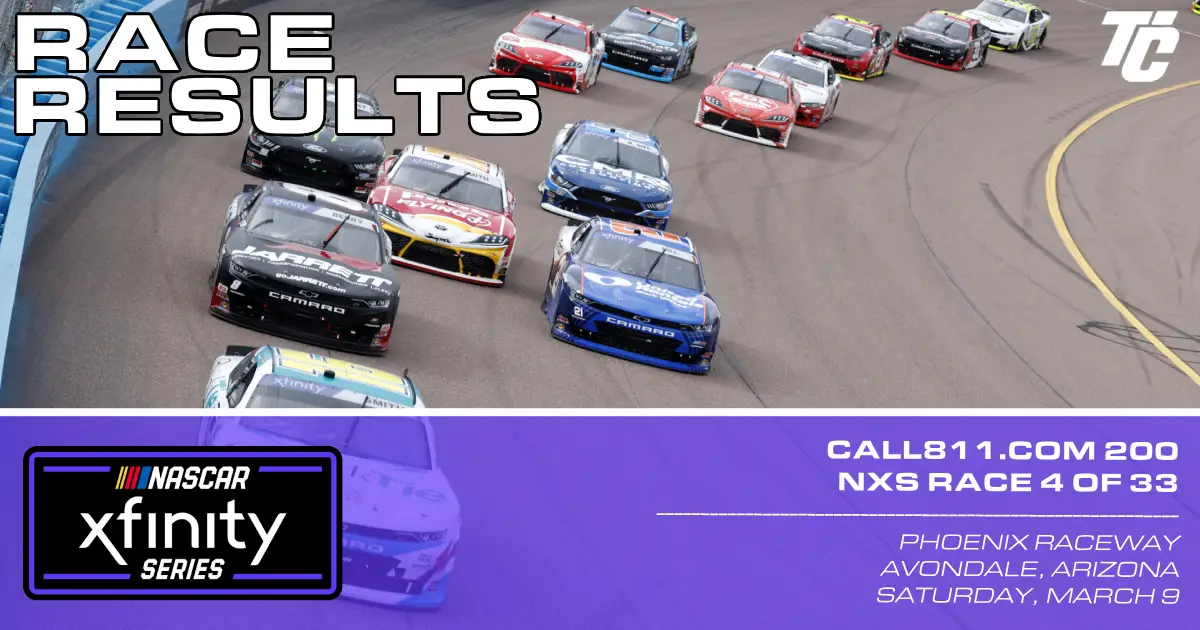 NASCAR Xfinity Series race results Call811.com 200 2024 Phoenix Raceway