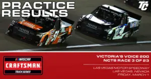 NASCAR Craftsman Truck Series practice results 2024 Victoria's Voice Foundation 200 at Las Vegas Motor Speedway
