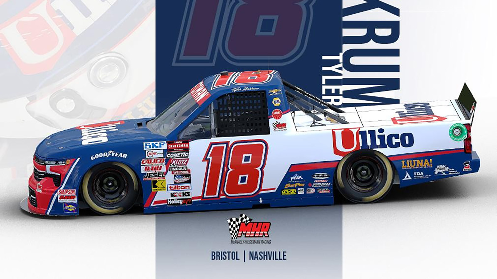 Tyler Ankrum Ullico sponsorship 2024 NASCAR Craftsman Truck Series Bristol Nashville McAnally-Hilgemann Racing