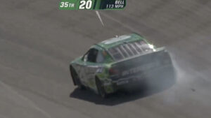 Christopher Bell tire cuts down Las Vegas Motor Speedway Pennzoil 400 video