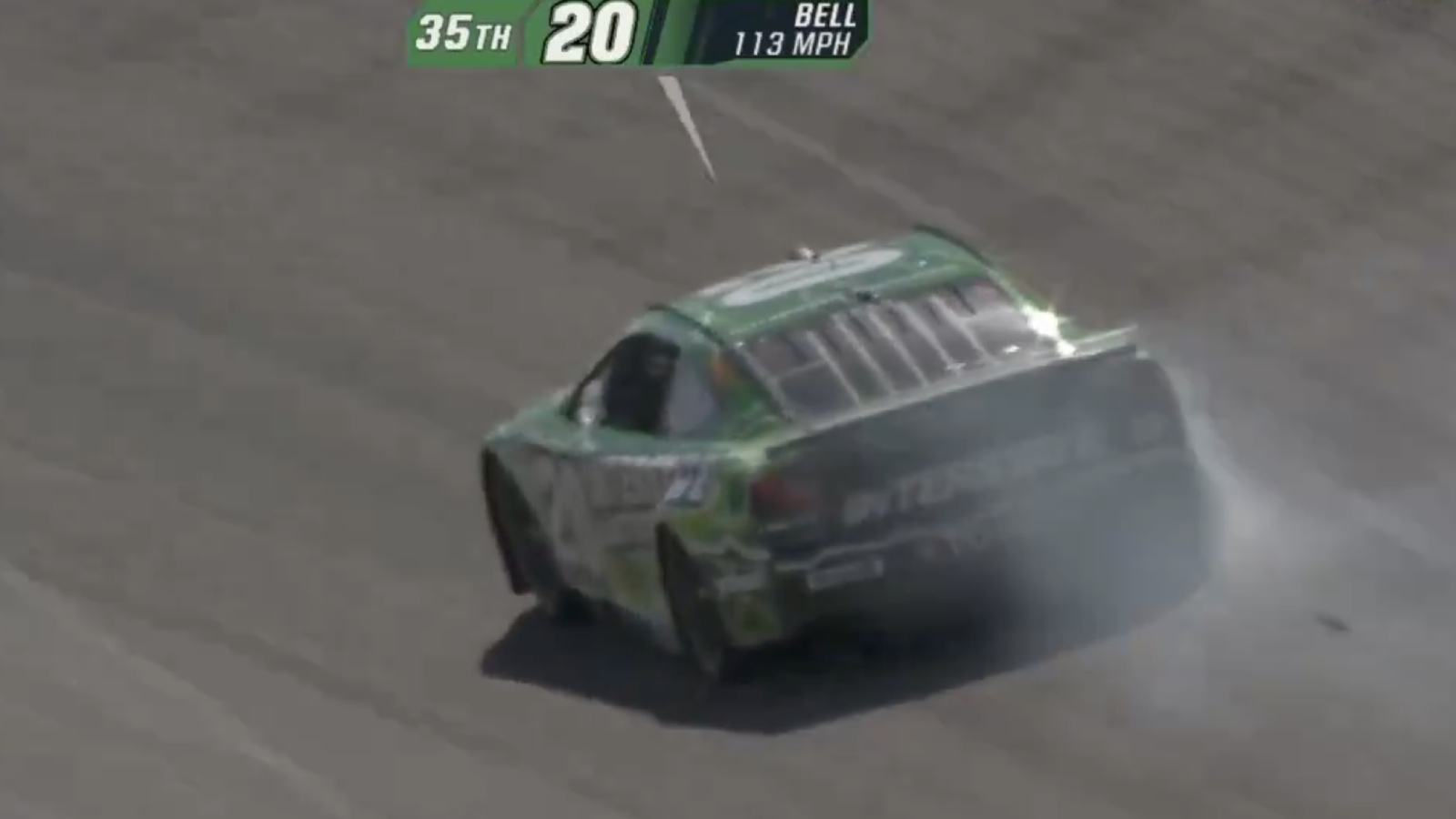 Christopher Bell tire cuts down Las Vegas Motor Speedway Pennzoil 400 video