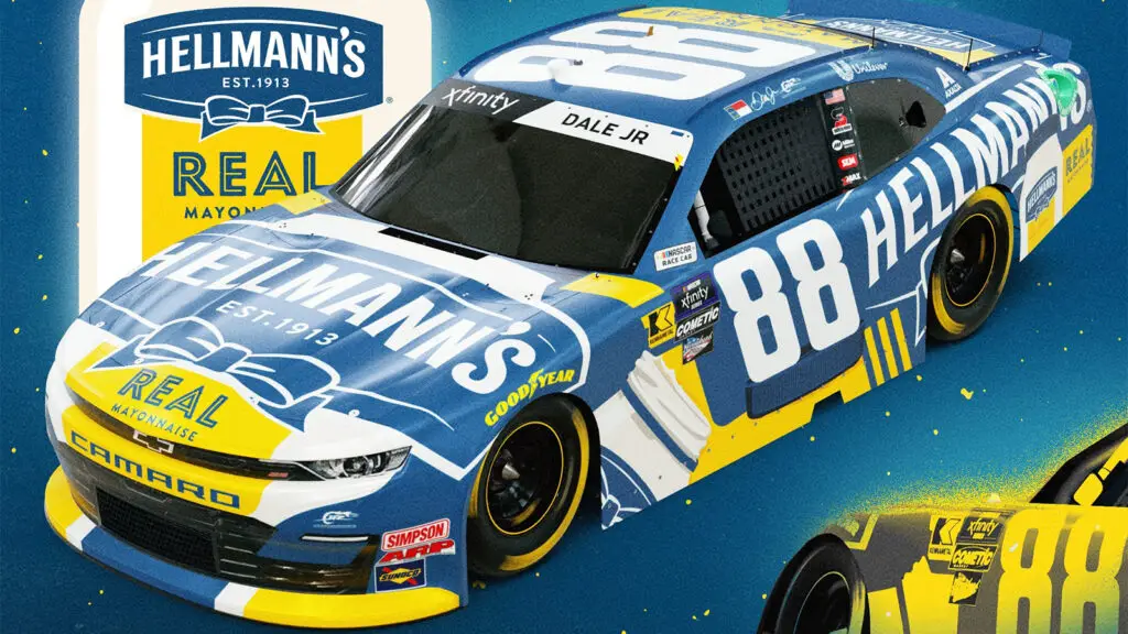 2024 Dale Earnhardt Jr. Hellmann's paint scheme Bristol NASCAR Xfinity race JR Motorsports