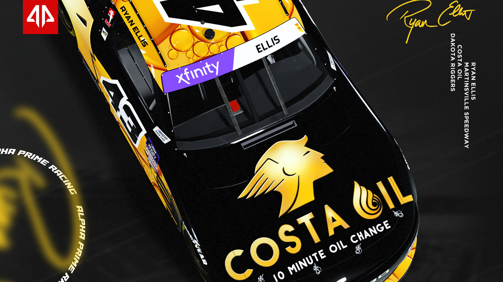 Ryan Ellis Costa Oil sponsorship 2024 NASCAR Xfinity Series Alpha Prime Racing