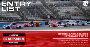 NASCAR Craftsman Truck Series entry list SpeedyCash.com 250 at Texas Motor Speedway