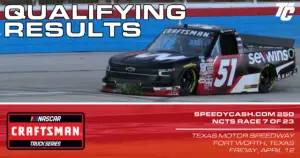 SpeedyCash.com 250 starting lineup qualifying results NASCAR Truck Series Texas Motor Speedway 2024