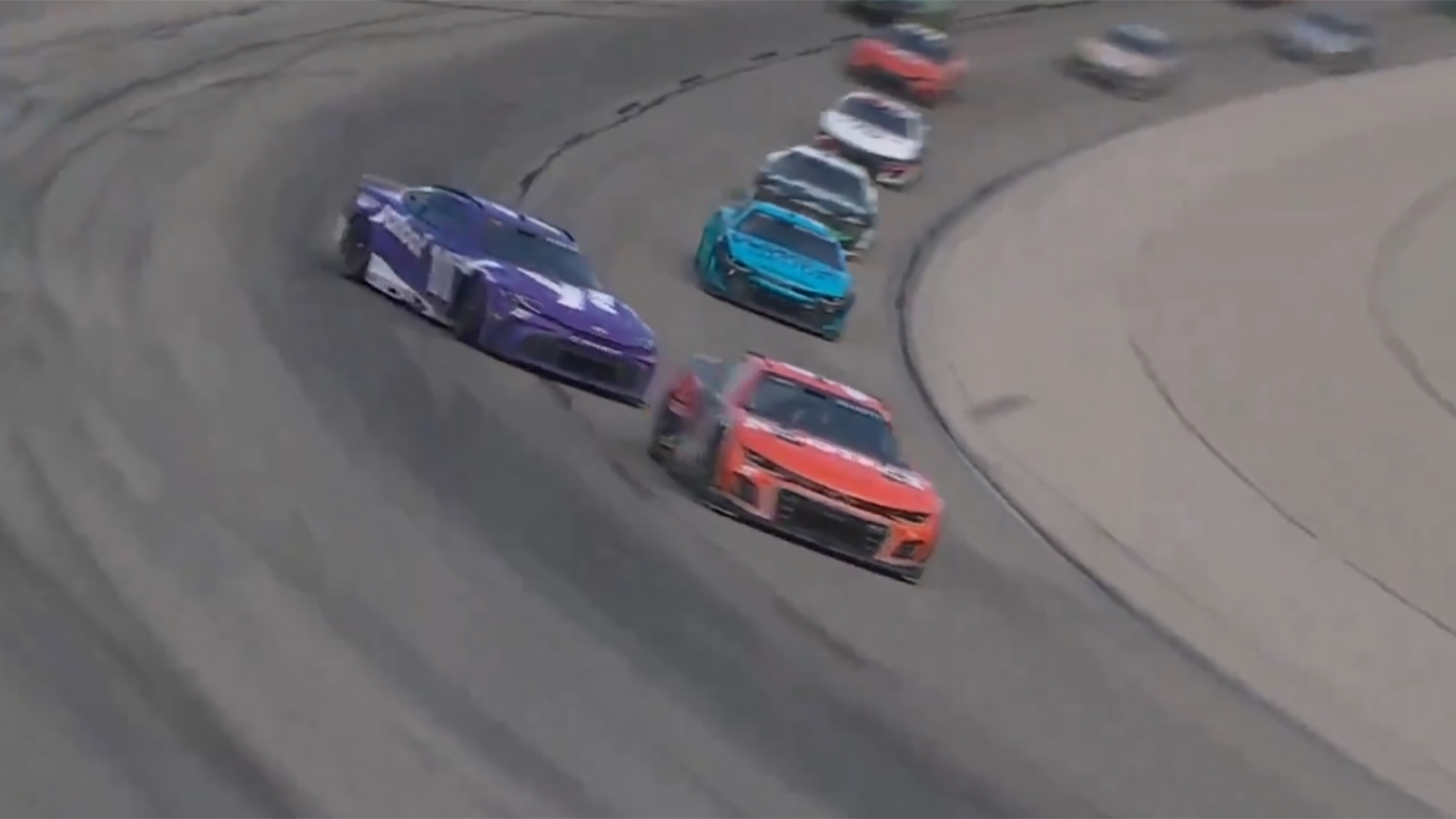Denny Hamlin spin and crash Texas two laps to go overtime Texas video highlight NASCAR