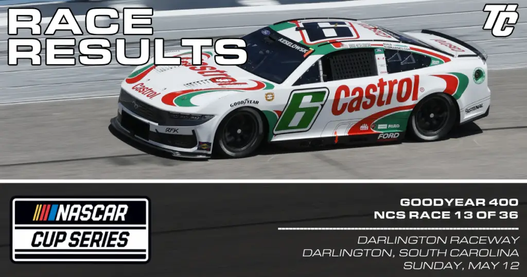 Race Results 2024 NCS Goodyear 400 at Darlington