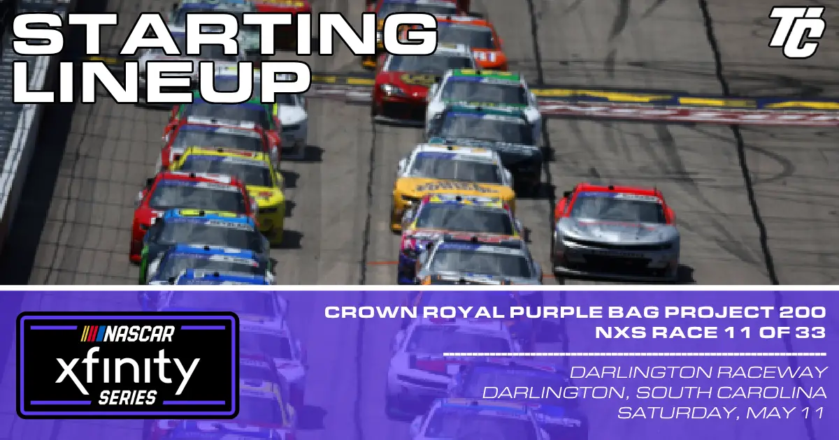 Crown Royal 200 starting lineup NASCAR Xfinity Darlington 2024