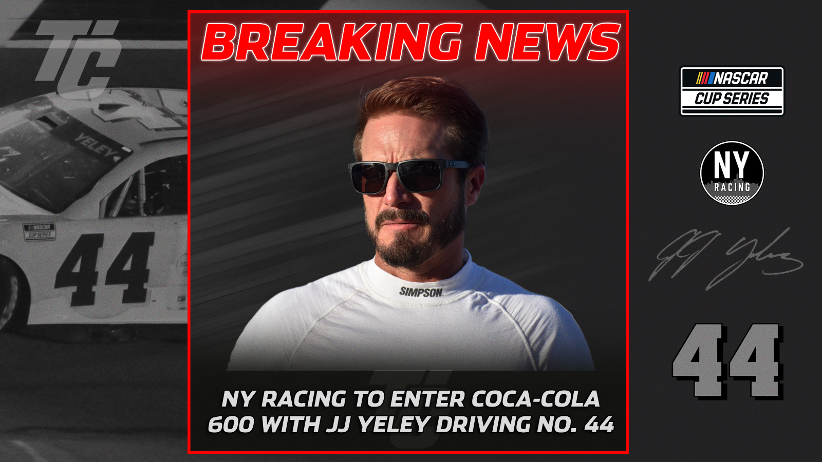 JJ Yeley NY Racing NASCAR Cup Series Coca-Cola 600 Charlotte Motor Speedway