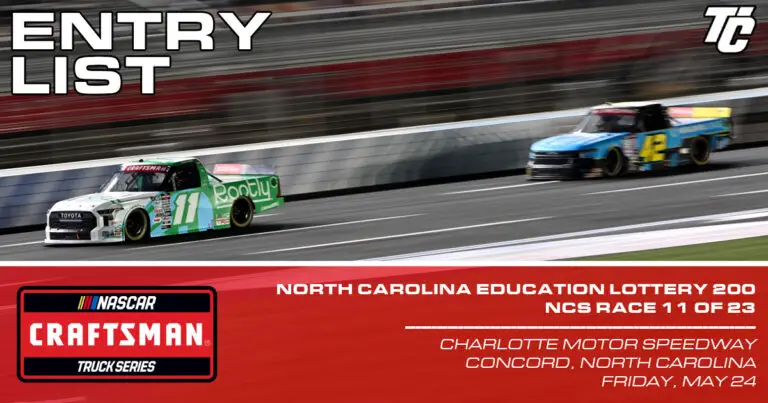 North Carolina Education Lottery 200 entry list NASCAR Truck Series Charlotte Motor Speedway 2024