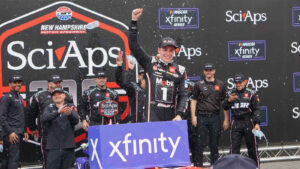 Christopher Bell wins the SciAps 200 NASCAR Xfinity race at New Hampshire post-race inspection 2024