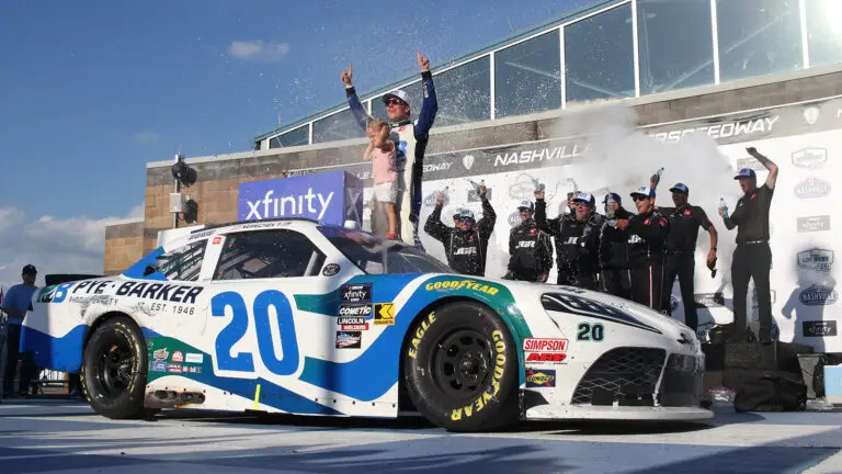 John Hunter Nemechek wins Tennessee Lottery 250 post-race inspection Nashville Superspeedway NASCAR Xfinity Series 2024