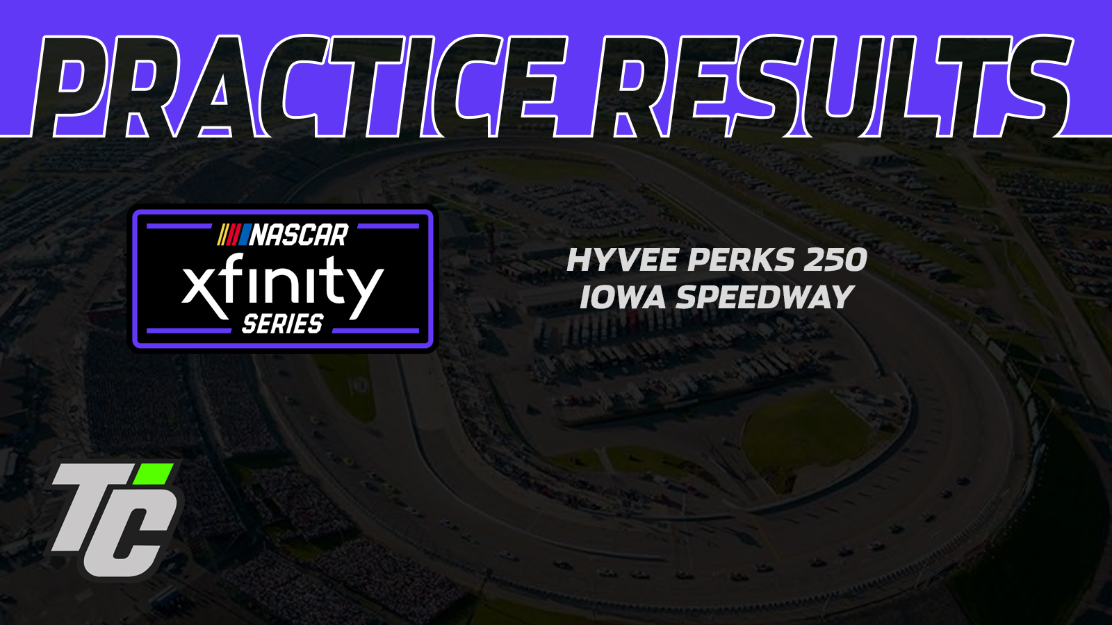 Hyvee Perks 250 practice results NASCAR Xfinity Series 2024 Iowa Speedway