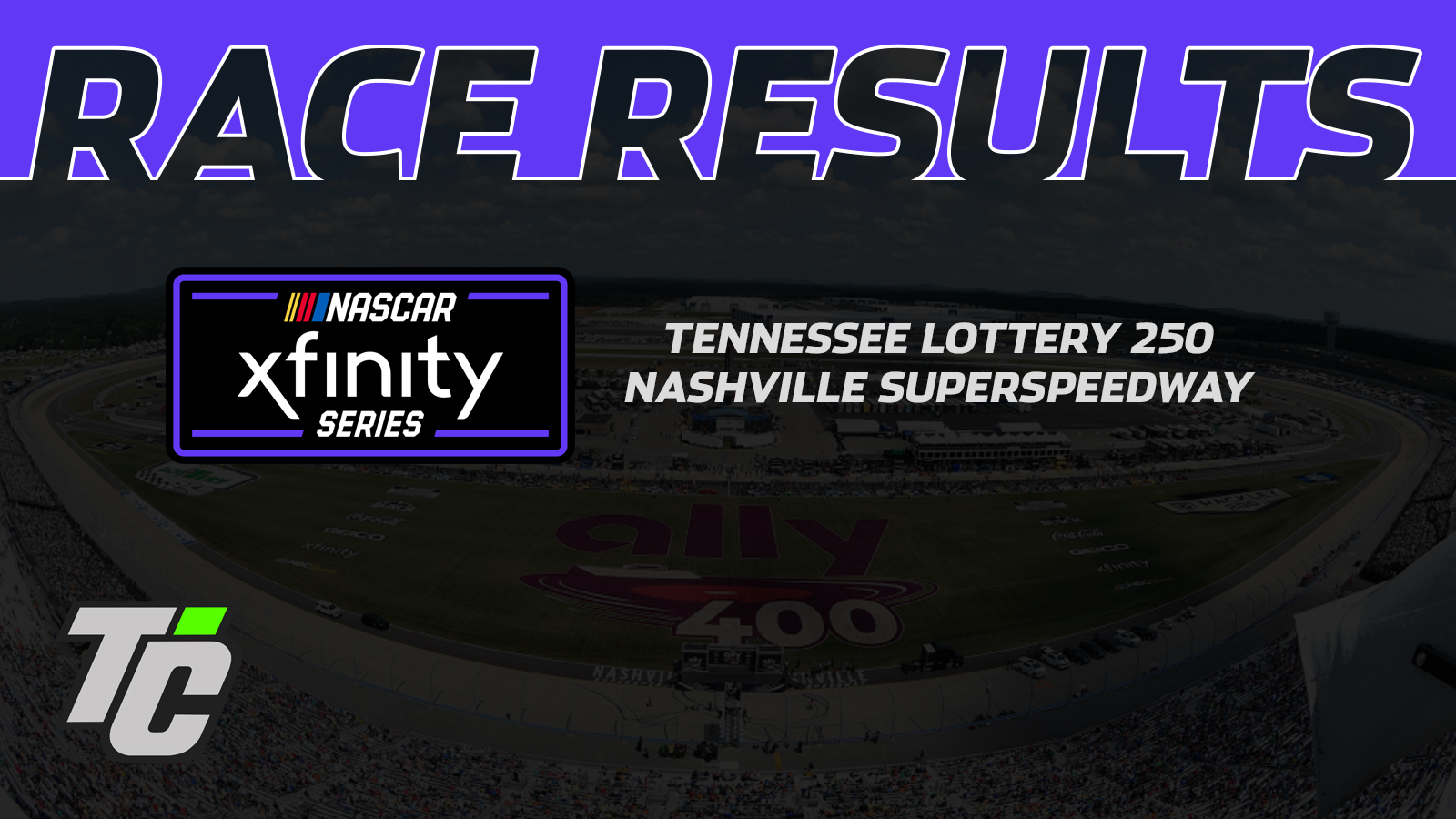 Tennessee Lottery 250 race results Nashville Superspeedway 2024 John Hunter Nemechek wins