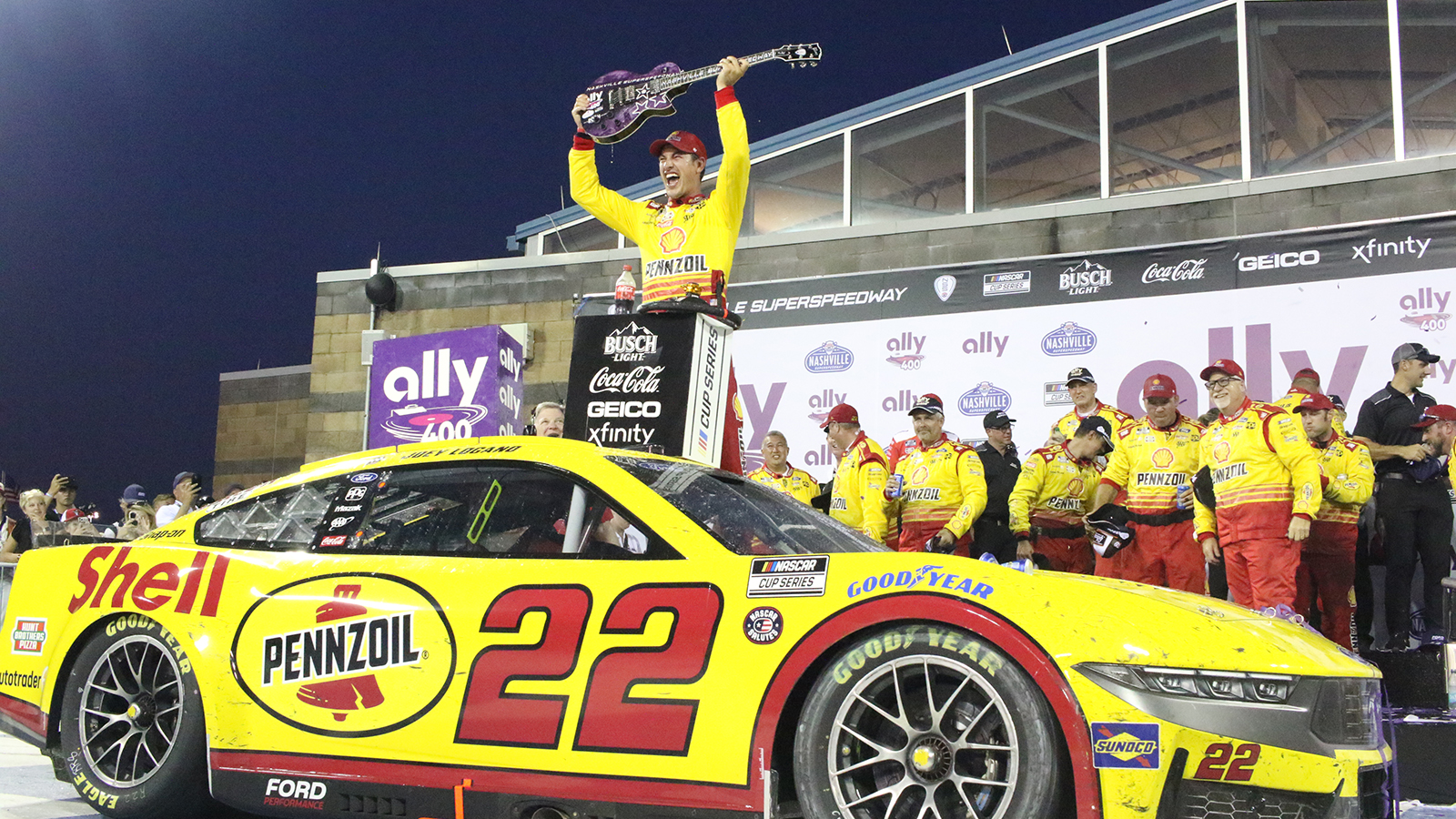 Joey Logano wins Ally 400 NASCAR Cup Series race at Nashville Superspeedway post-race inspection complete