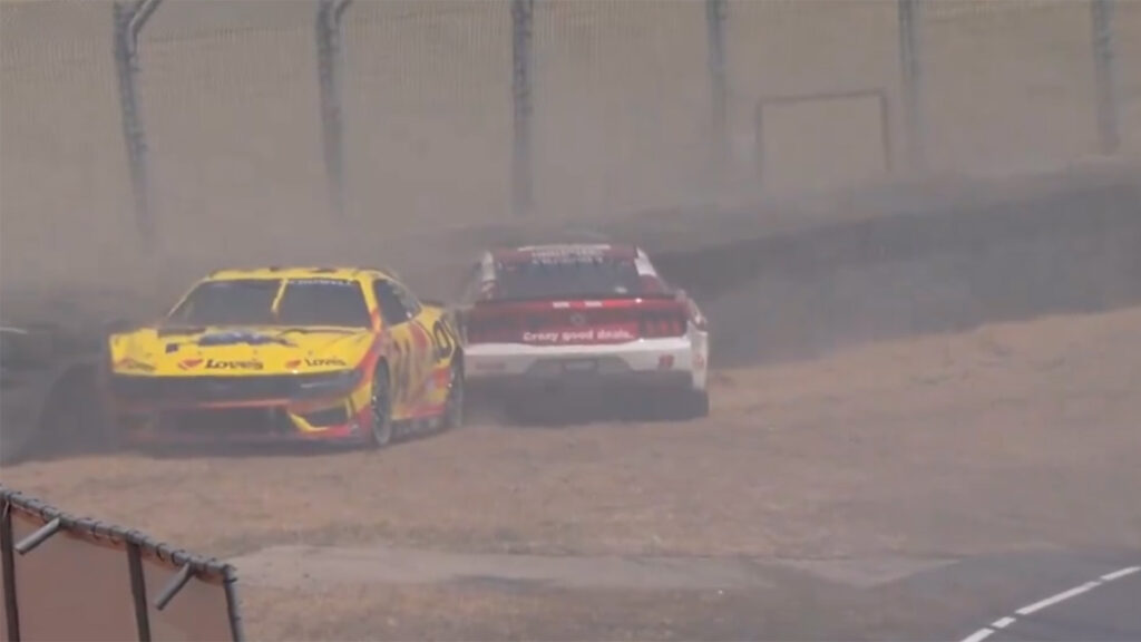 Austin Cindric Michael McDowell Noah Gragson crash video Sonoma Raceway 2024 Toyota / Save Mart 350 highlight