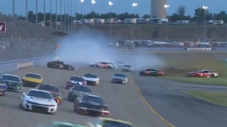 Ally 400 Overtime crash video Corey Heim Josh Berry and others 2024 NASCAR Cup Series