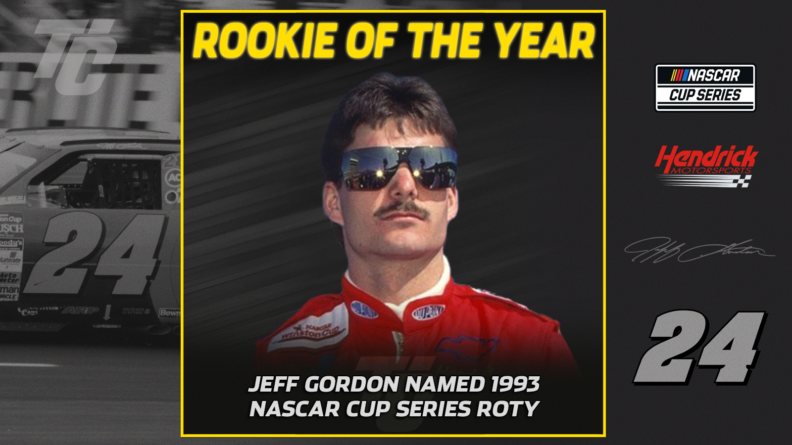 1993 NASCAR Winston Cup Series Rookie of the Year Standings Jeff Gordon 1993 NASCAR Cup Rookie of the Year