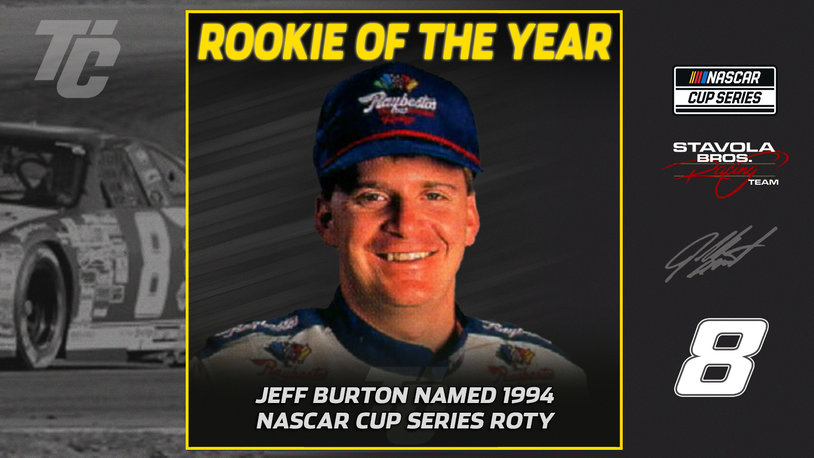 1994 NASCAR Winston Cup Series Rookie of the Year Standings Jeff Burton 1994 NASCAR Cup Rookie of the Year