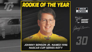 1996 NASCAR Winston Cup Series Rookie of the Year Johnny Benson Jr. 1996 NASCAR Cup Rookie of the Year Point Standings