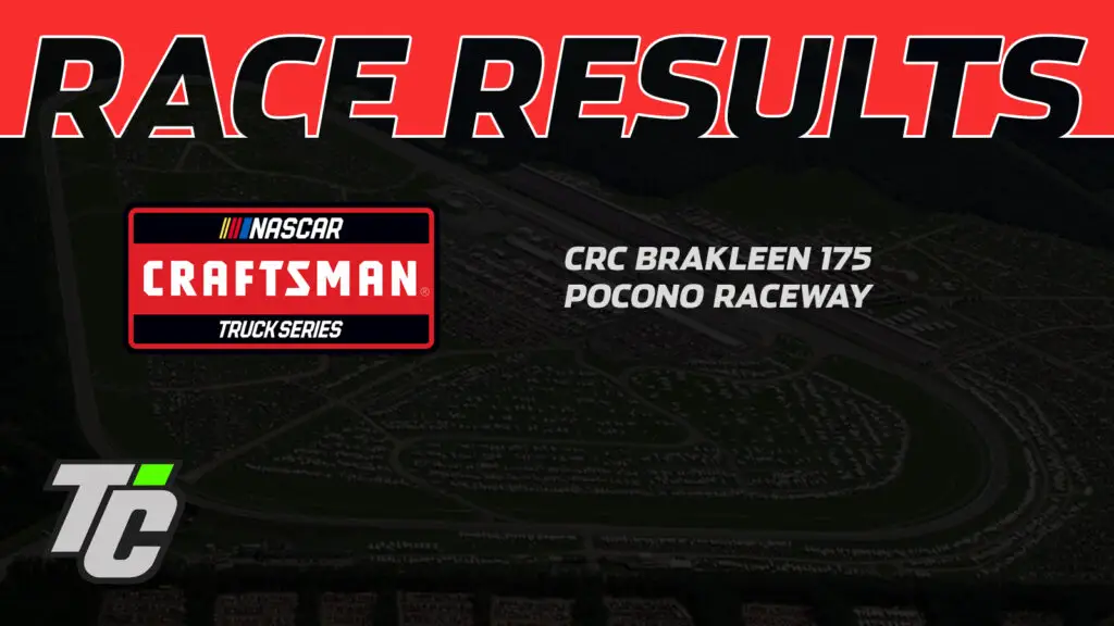 CRC Brakleen 175 race results 2024 NASCAR Truck Pocono Raceway results