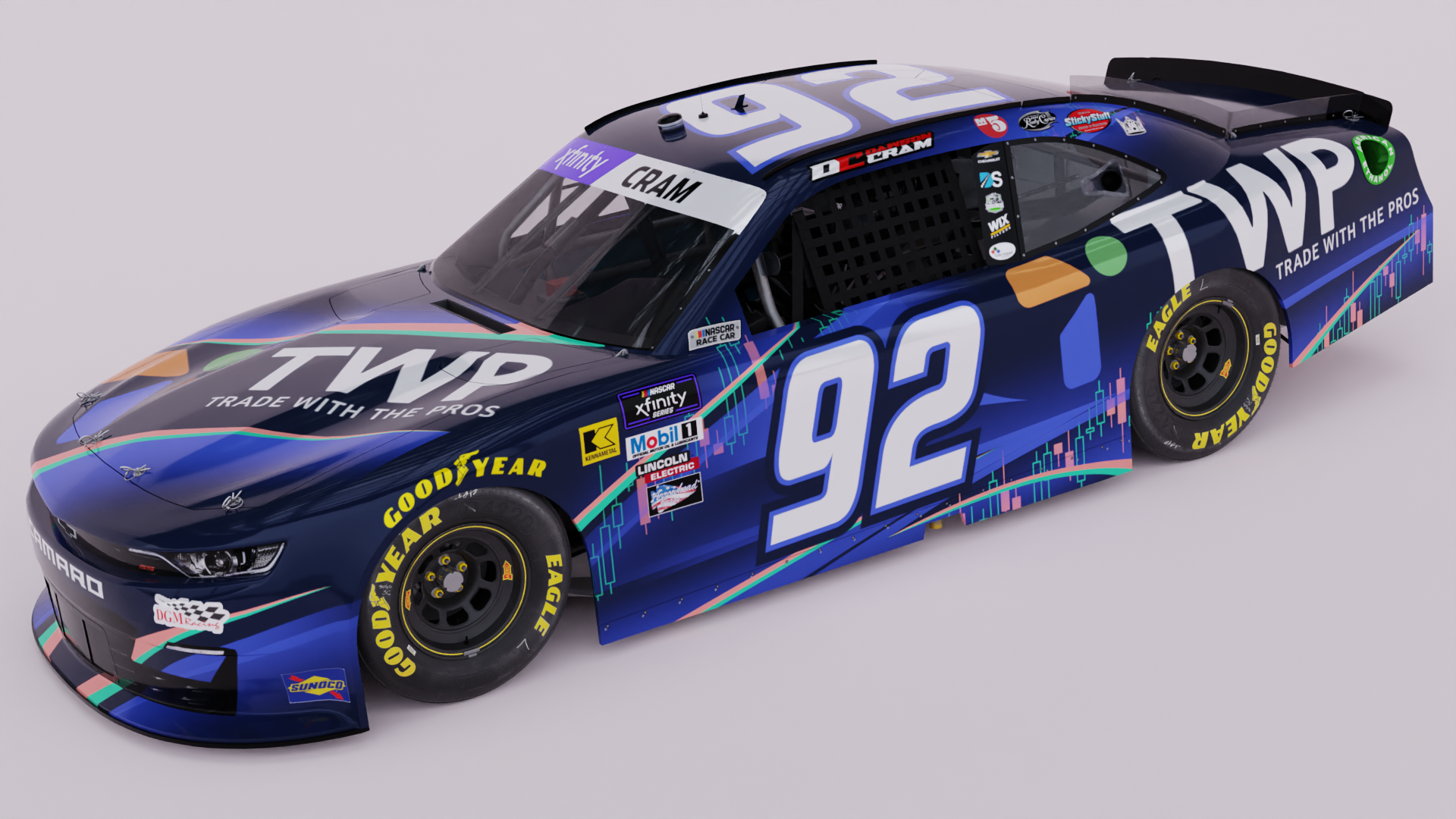 Dawson Cram DGM Racing No. 92 Trade With the Pros paint scheme