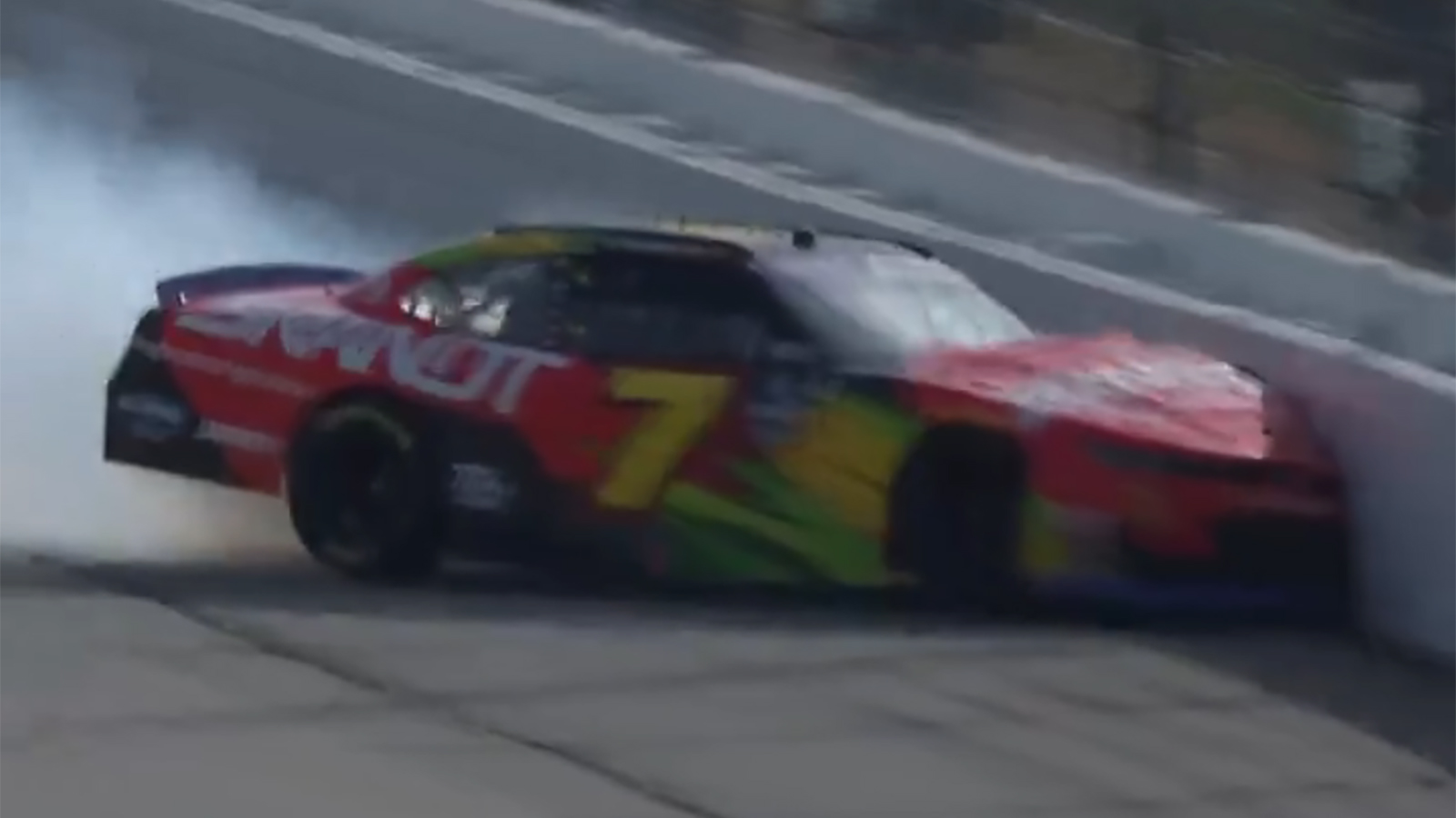 Justin Allgaier crash Kansas Lottery 300 video NASCAR Xfinity Series Kansas Speedway