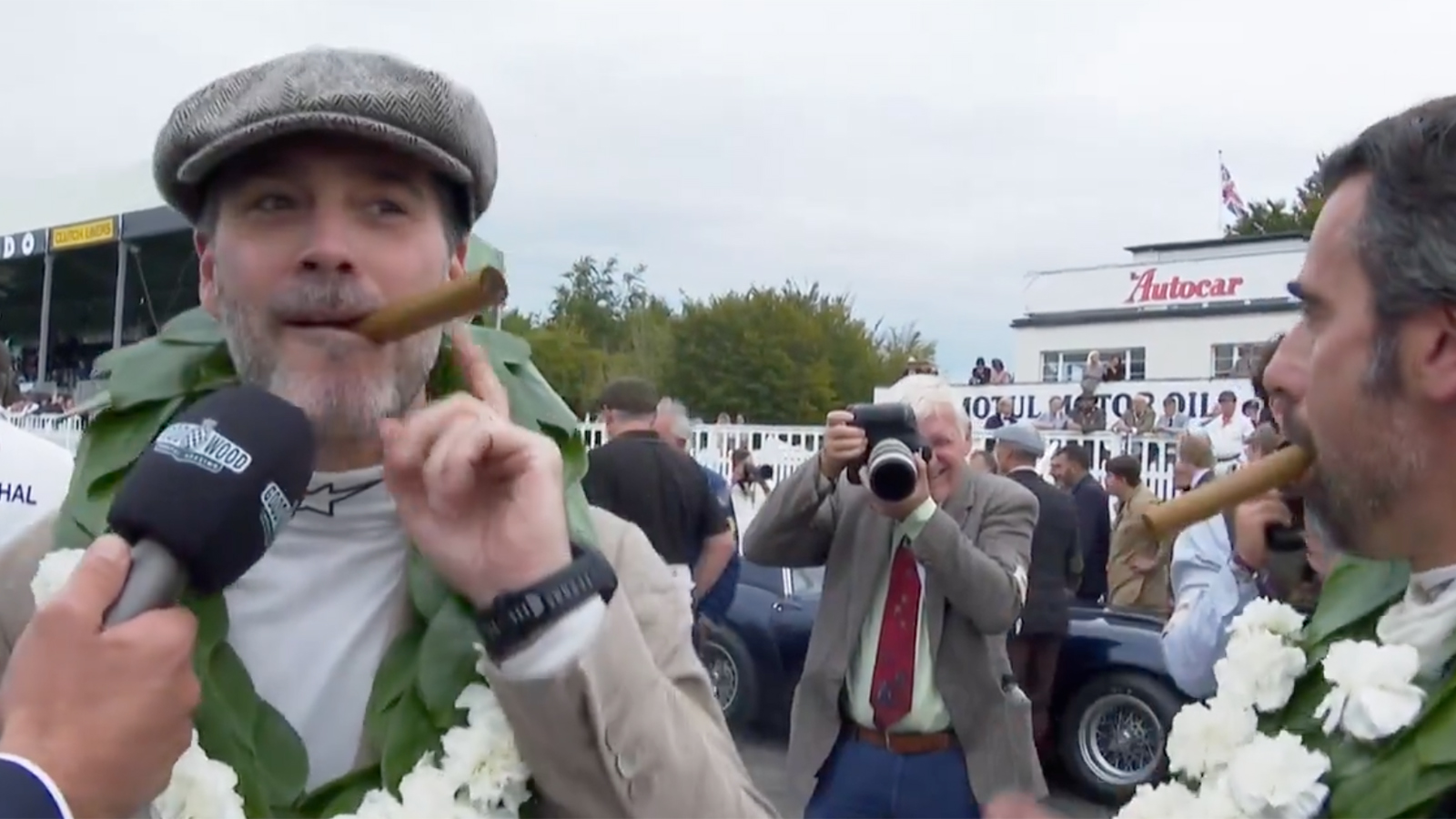 Jimmie Johnson Dario Franchitti win Sterling Moss trophy at Goodwood Revival 2024