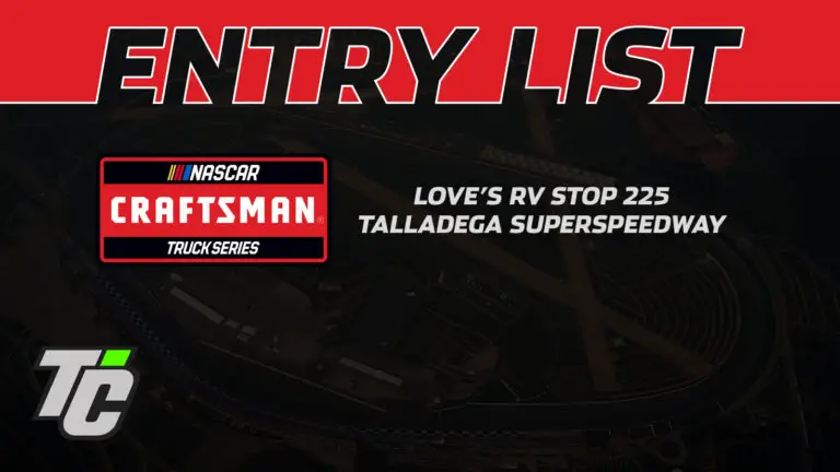 Love's RV Stop 225 entry list Talladega NASCAR Truck Series race 2024