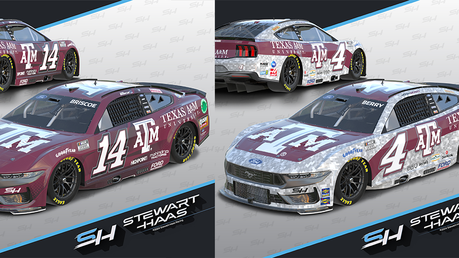 Stewart-Haas Racing Texas A&M University sponsorship Las Vegas Phoenix Chase Briscoe Josh Berry