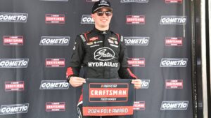 Christian Eckes wins the pole for the 2024 NASCAR Craftsman Truck Series Zip Buy Now, Pay Later 200 at Martinsville Speedway