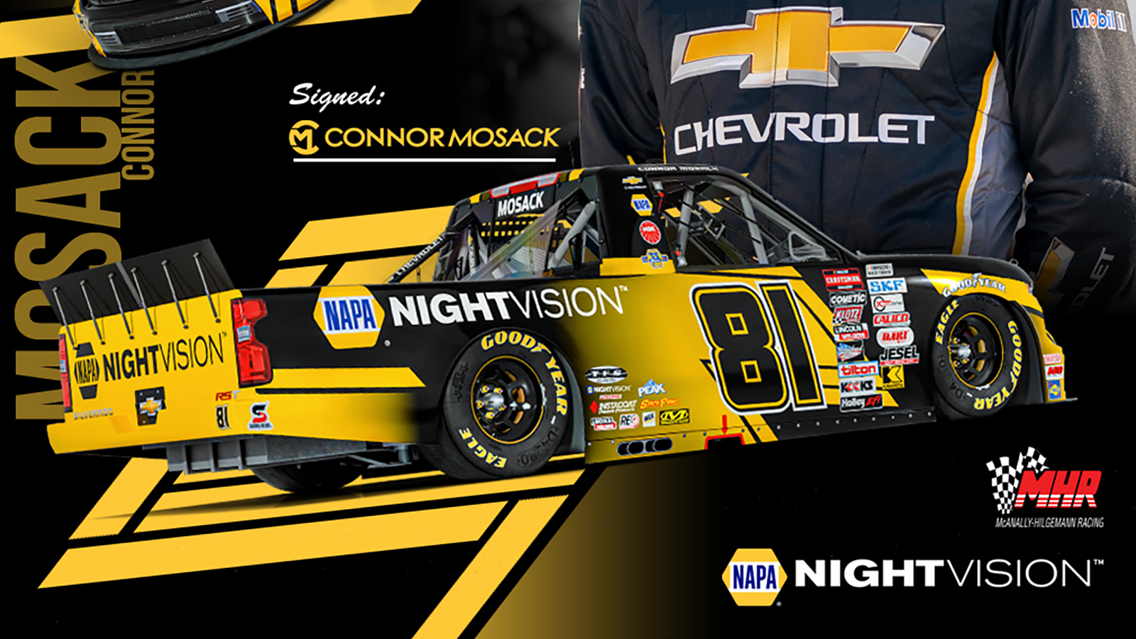 Connor Mosack 2025 NAPA NightVision paint scheme McAnally-Hilgemann Racing