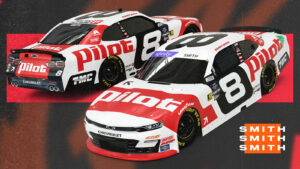 Sammy Smith 2025 Pilot paint scheme JR Motorsports No. 8 NASCAR Xfinity Series car