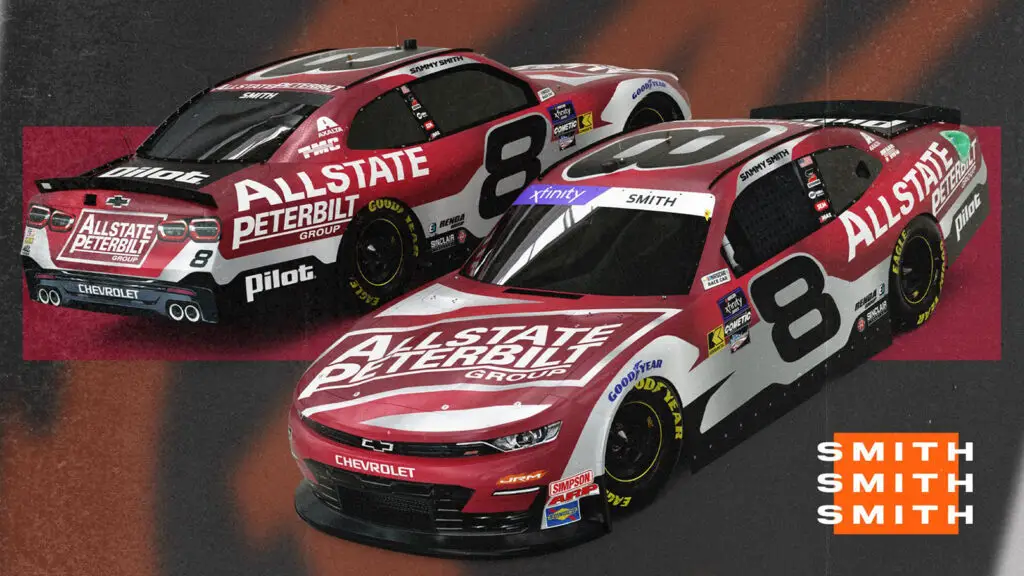 Sammy Smith 2025 Allstate Peterbilt Group paint scheme JR Motorsports NASCAR Xfinity Series team