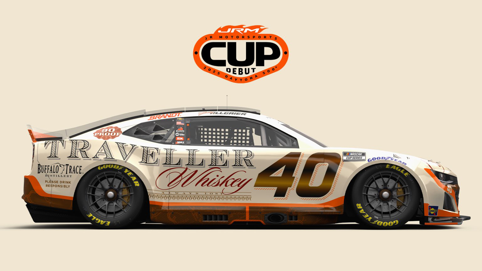 Justin Allgaier 2025 Traveller Whiskey paint scheme JR Motorsports Daytona 500 NASCAR Cup Series