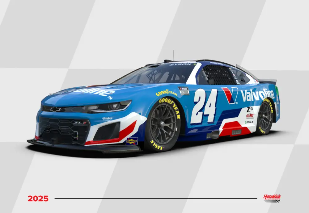 William Byron 2025 Valvoline paint scheme No. 24 Hendrick Motorsports NASCAR Cup Series