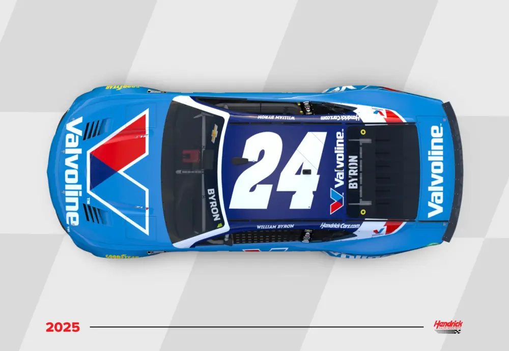 William Byron 2025 Valvoline paint scheme No. 24 Hendrick Motorsports NASCAR Cup Series