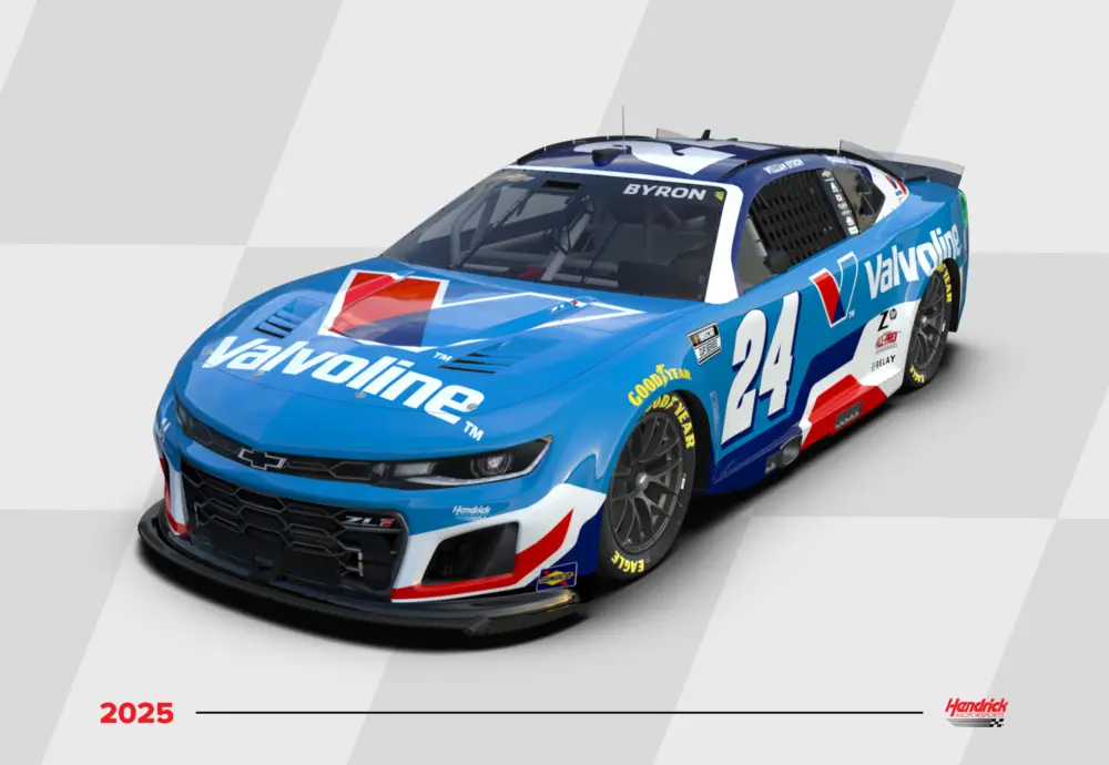 William Byron 2025 Valvoline paint scheme No. 24 Hendrick Motorsports NASCAR Cup Series