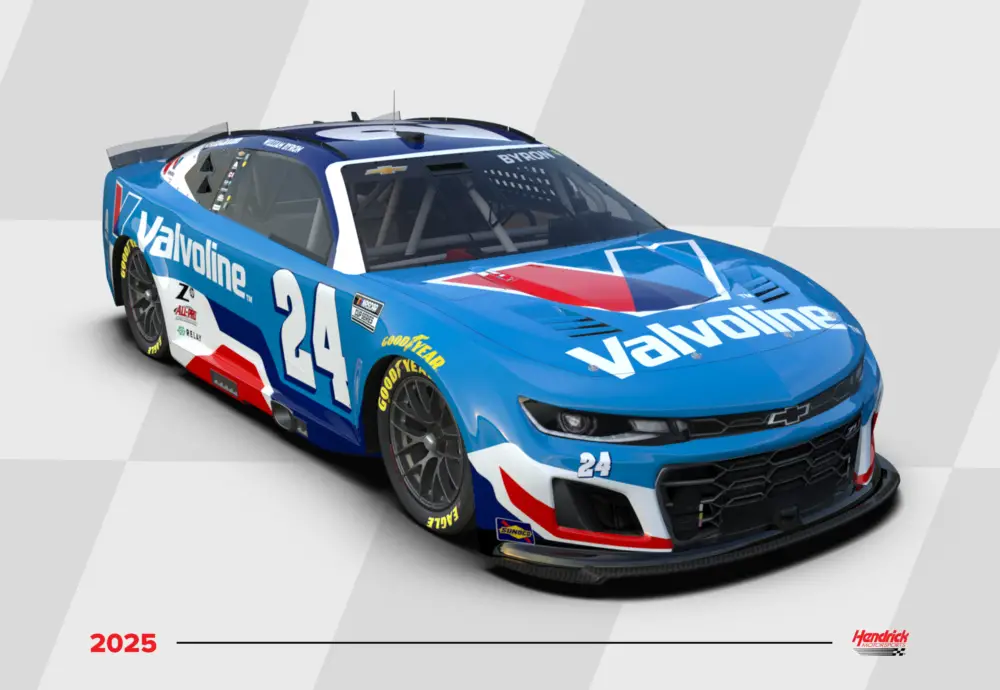 William Byron 2025 Valvoline paint scheme No. 24 Hendrick Motorsports NASCAR Cup Series