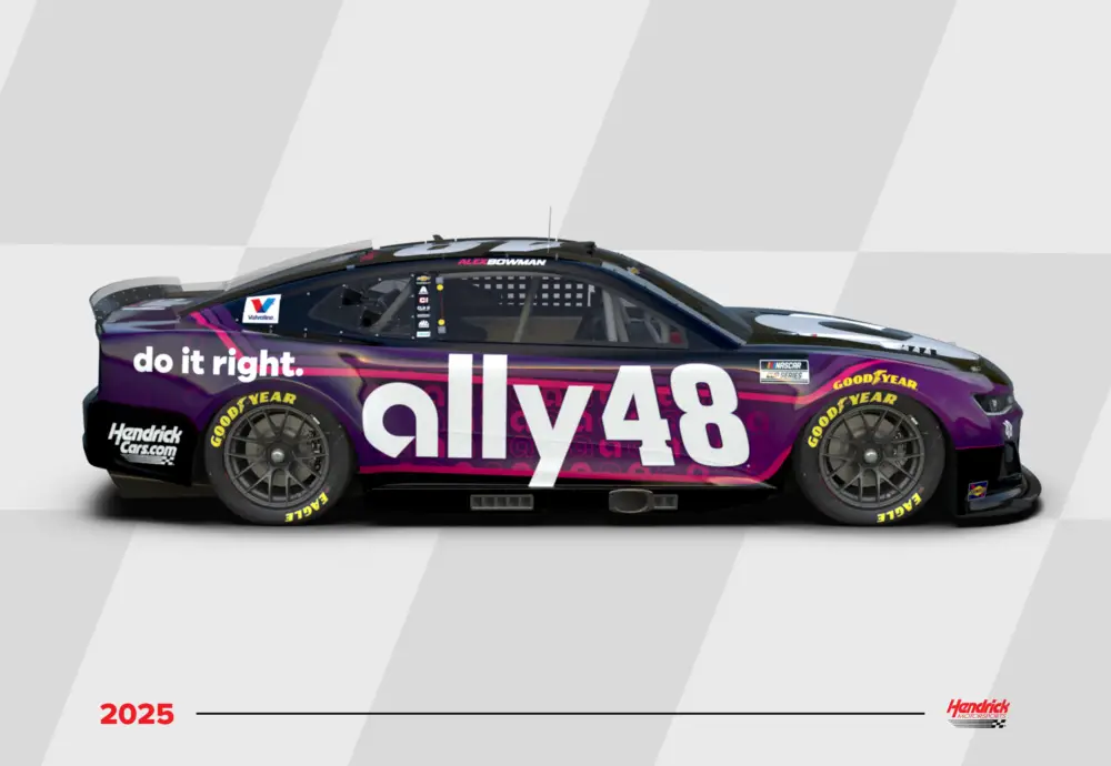 Alex Bowman 2025 Ally paint scheme No. 48 Hendrick Motorsports NASCAR Cup Series