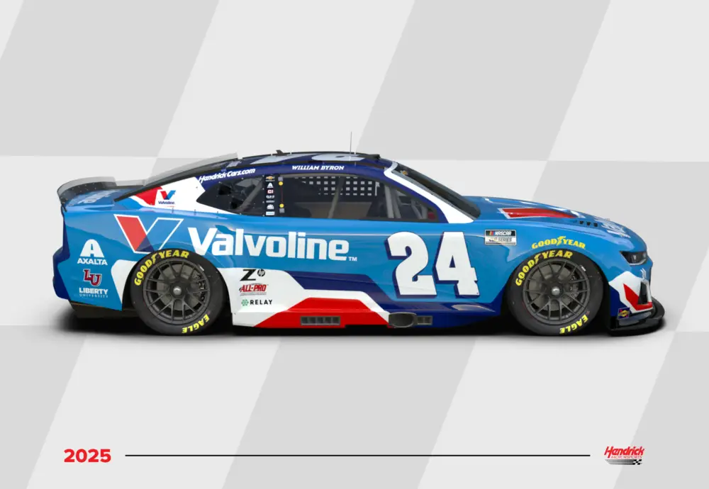 William Byron 2025 Valvoline paint scheme No. 24 Hendrick Motorsports NASCAR Cup Series