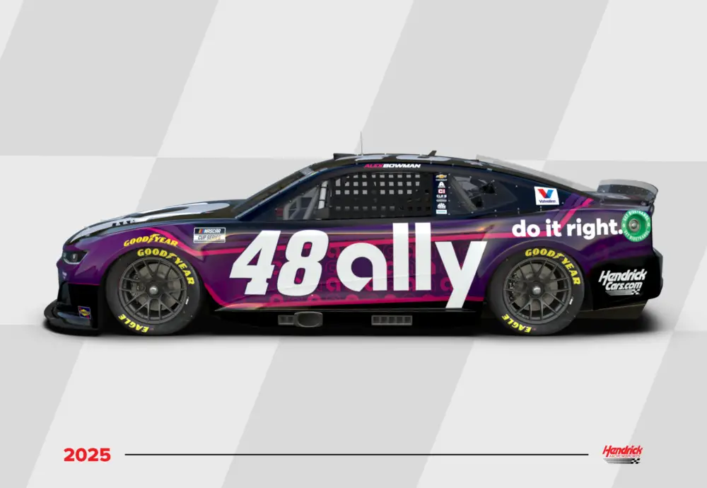 Alex Bowman 2025 Ally paint scheme No. 48 Hendrick Motorsports NASCAR Cup Series