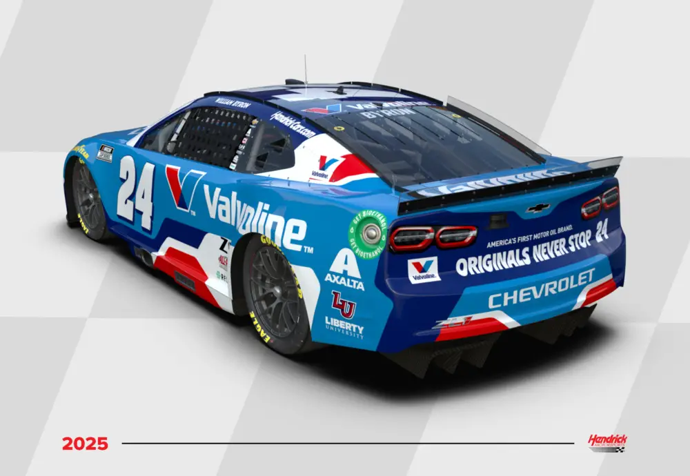 William Byron 2025 Valvoline paint scheme No. 24 Hendrick Motorsports NASCAR Cup Series