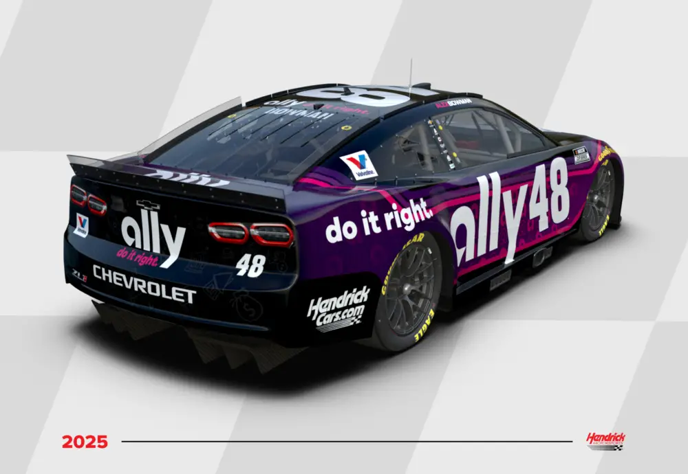 Alex Bowman 2025 Ally paint scheme No. 48 Hendrick Motorsports NASCAR Cup Series