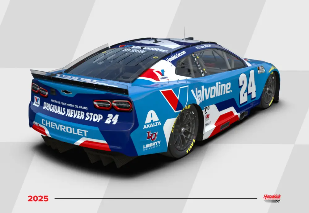 William Byron 2025 Valvoline paint scheme No. 24 Hendrick Motorsports NASCAR Cup Series